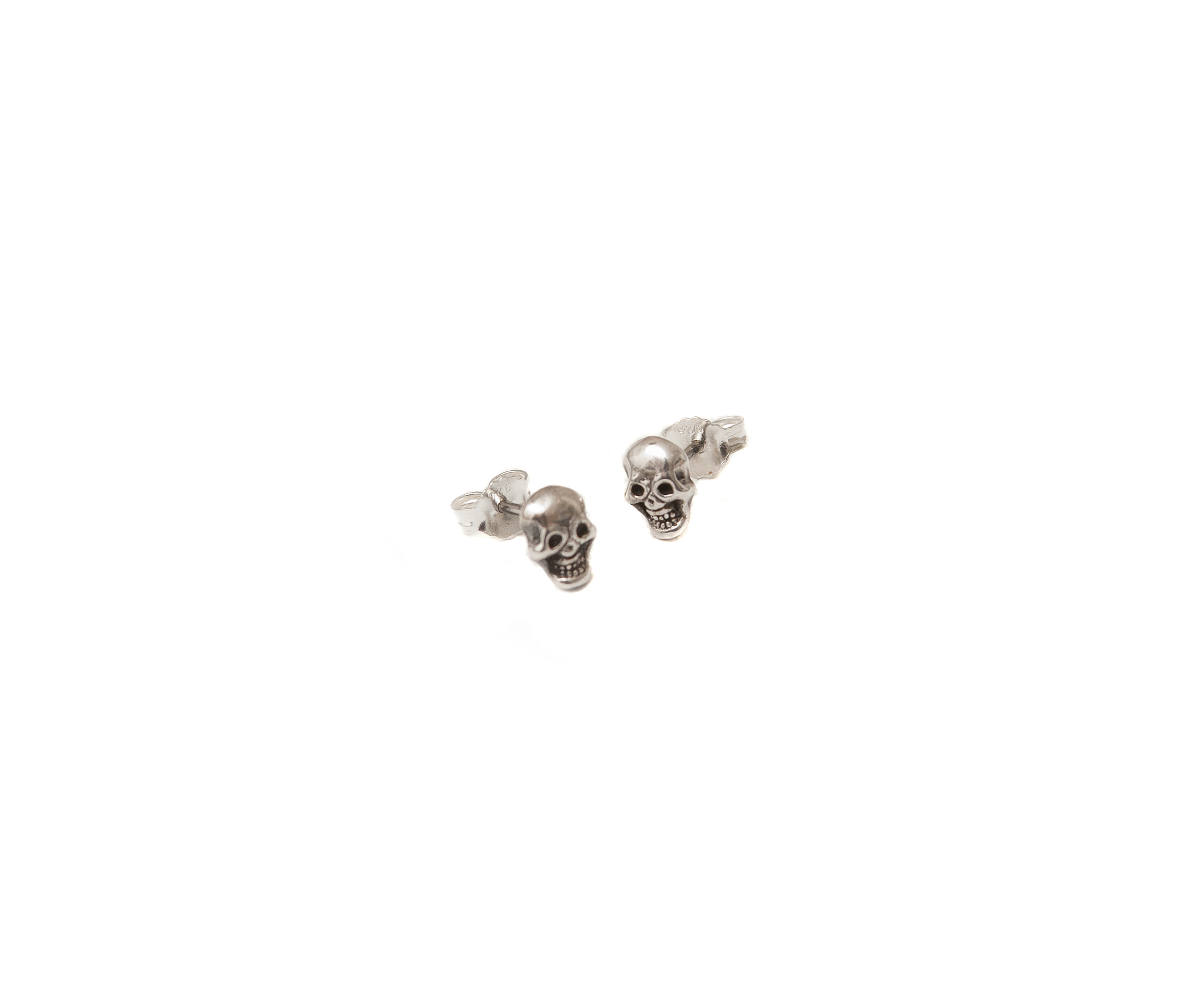 Silver Skull Stud Earrings